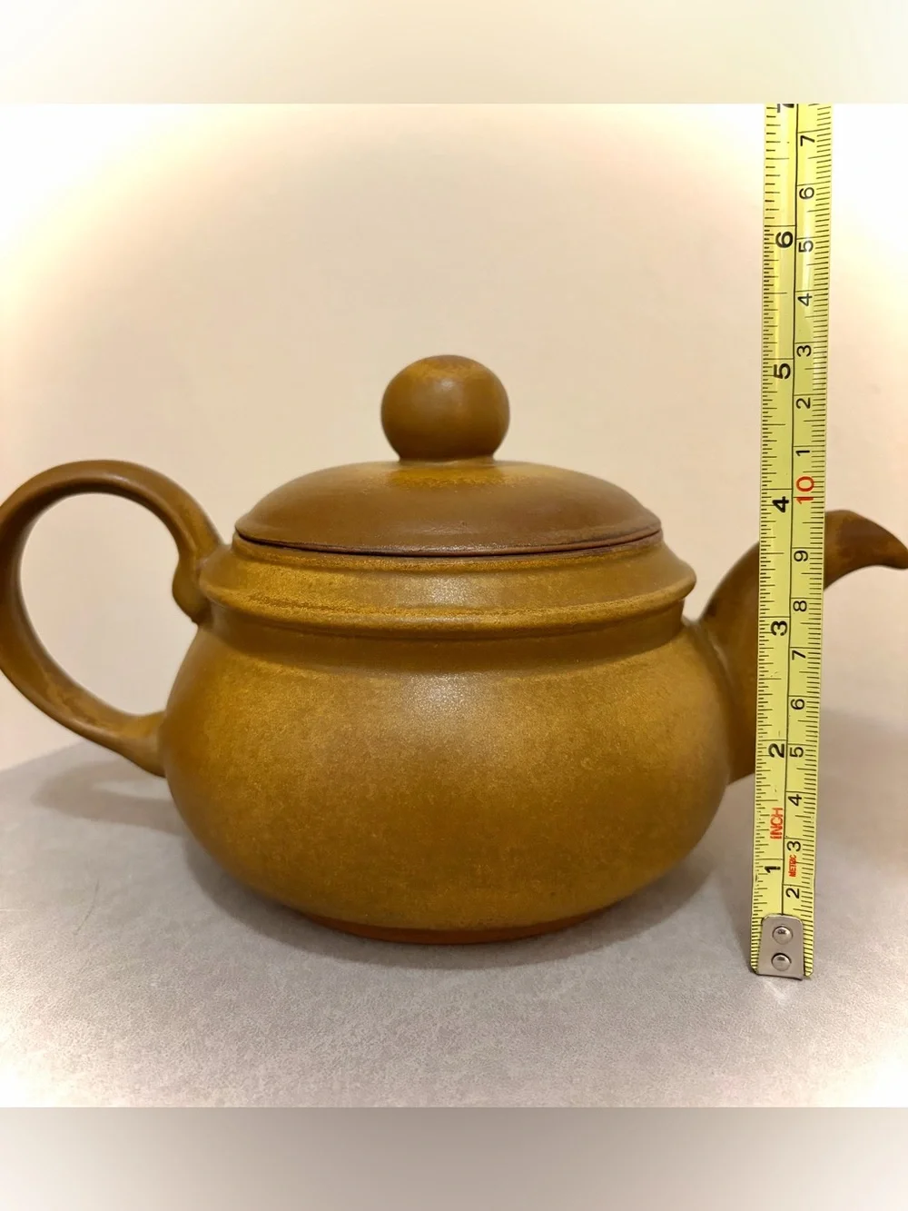 Bennington Potters Tavernware Stoneware Mustard Gold Teapot with Lid Vermont VTG
